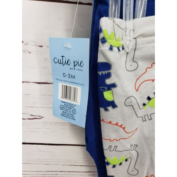 Cutie Pie 0-3 months Roar-Some Dinosaur boys 3 piece outfit bundle shoes pants - Picture 5 of 6